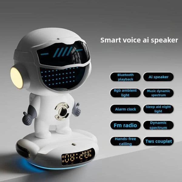 Intelligent AI Bluetooth WIFI Speaker Wireless Music Subwoofer Sound Speakers With Alarm Clock FM Radio Atmosphere Night High-Quality