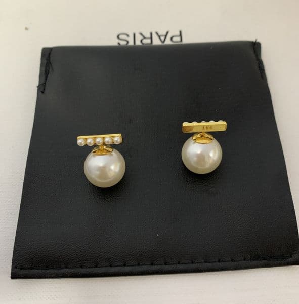 Elegant Popular Pearl Earring Stud Fashion Designer Earrings 18K Gold Plated Ball Eardrop for Women Wedding Party Jewelry Gift