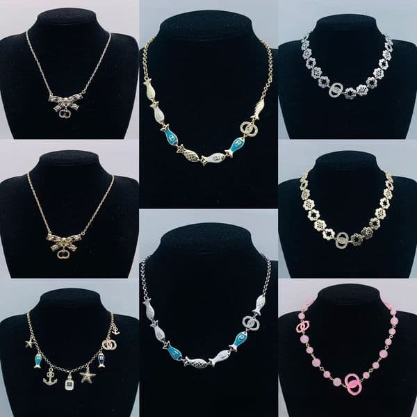 Designer Fashion Pendant Choker Necklaces Classic Gold Plated Bracelet Chain Necklace Brass Women Party Jewelry Gift