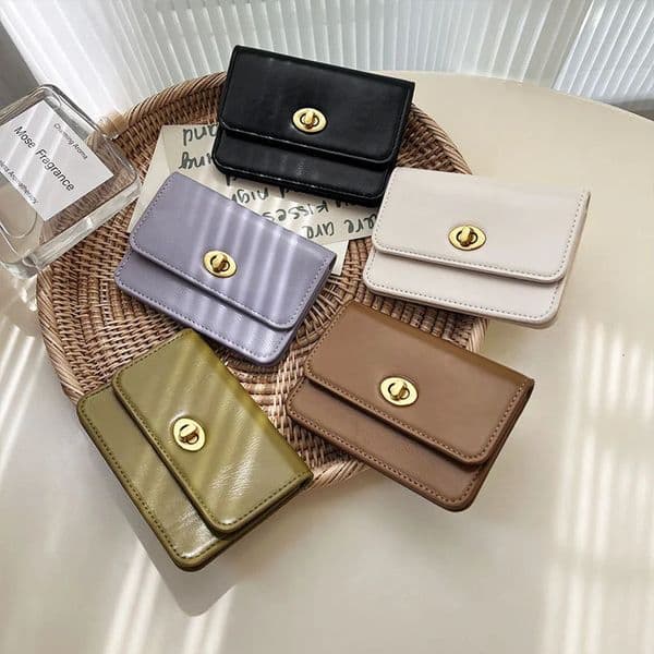 Super Slim Soft Solid Color Wallet PU Leather Mini Credit Card Wallet Zipper Purse Card Holders Women Wallet Small Coin Purse 250624