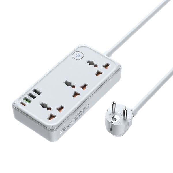 Mietubl Multifunctional Power Strip 1.5m Cord 2500W Load Capacity Master Switch Design Power Socket Strip Eco-Friendly Certification