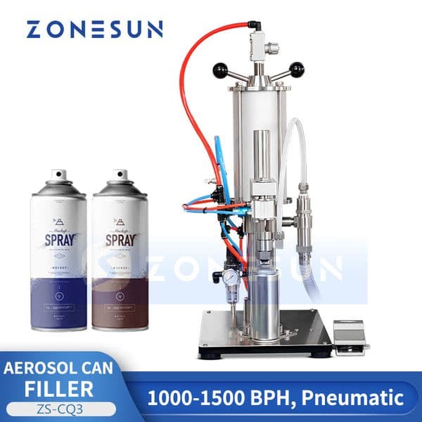 ZONESUN ZS-CQ3 Semi-automatic Pneumatic Aerosol Can Filling Machine Efficient and Versatile Solution