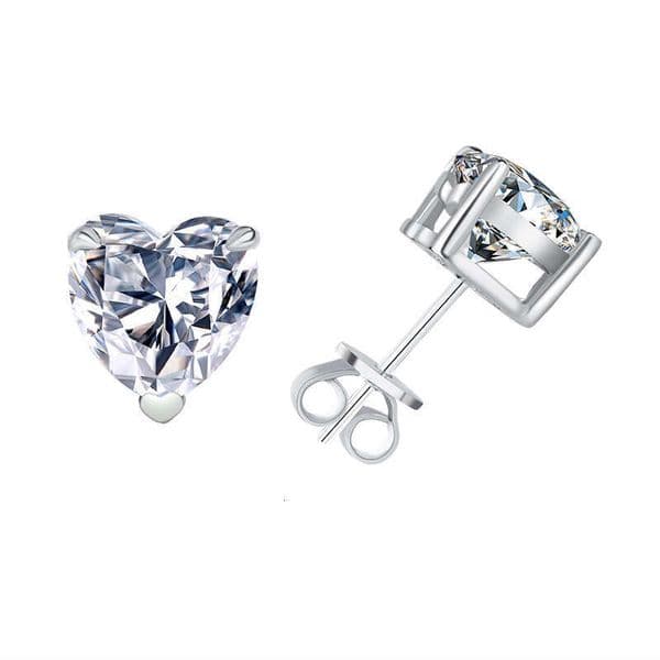 With Certificate Pass Diamond Tester VVS1 D Color Moissanite Earrings For Women Simple Fashionable Heart Moissanite Ear Ring Designer Jewelry Women Christmas Gift
