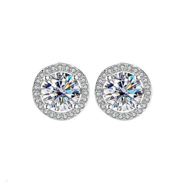 With Certificate Pass Diamond Tester VVS1 D Color Moissanite Earrings Snowflake Circle Moissanite Ear Ring For Women Designer Jewelry Christmas Gift