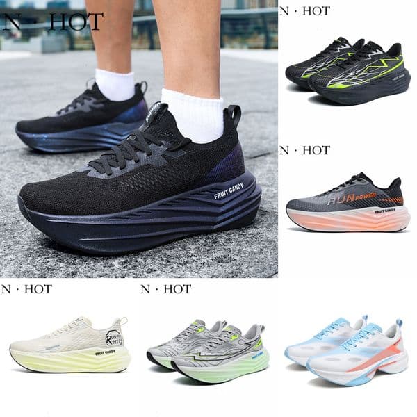 NHOT Designer Luxury Lightweight High-quality Carbon Plate Running Series Sports Shoes For Men Fashion Breathable Mesh Versatile Outdoor Casual White Shoes