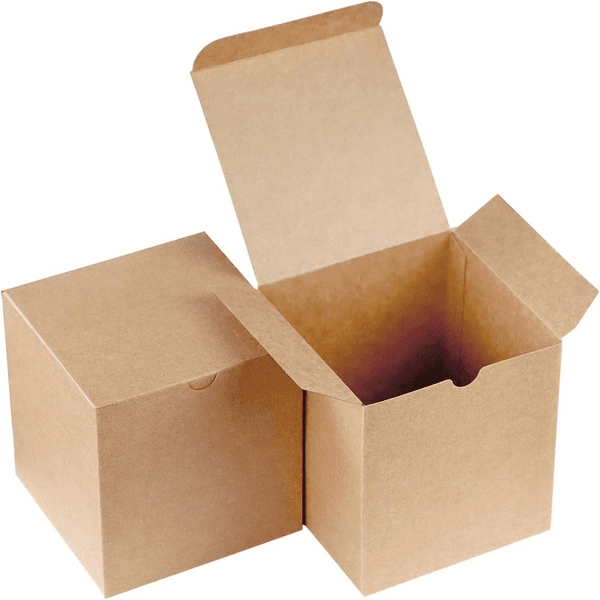 Kraft paper gift boxes with lids suitable for parties DIY crafts and storing cube-shaped items or cupcakes They are ideal for occasions like birthdays and weddings
