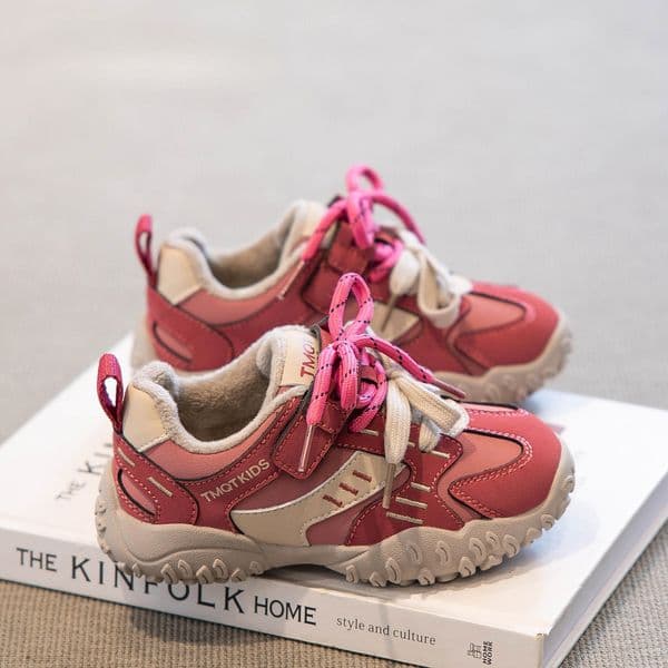 Happy Childhood New Autumn and Winter Children's Cotton Shoes Casual Board Shoes Wool Lined Sports Shoes Comfortable Anti slip Warm Designer Shoes