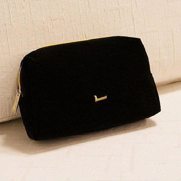 Designer Velvet Zipper Makeup Bag Fashion Cosmetics Holder Lipstick Clutch Travel Toiletry Storage Box