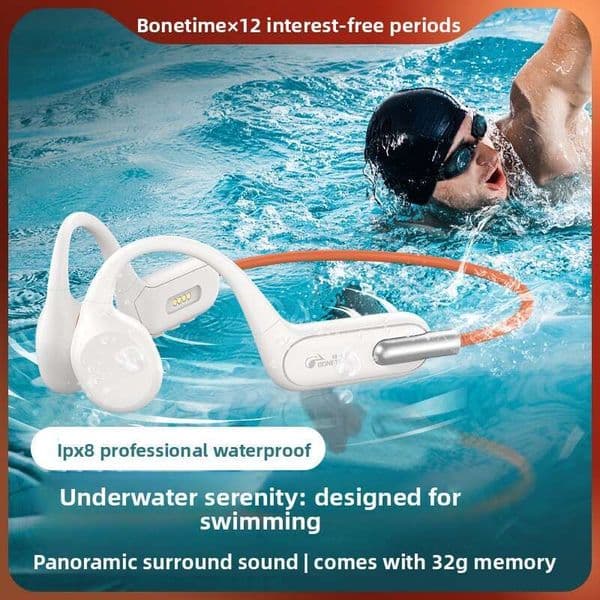 x6 Bone Conduction with 32G Memory Long Battery Life HD Call Wireless Sports Bluetooth Swimming Headphones