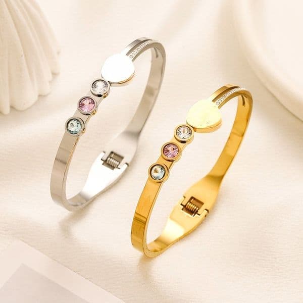 designer Bracelet Stainless Steel Bangle Fashion Bangle Classic Luxury Crystal Bracelets Designer Women Jewelry Party Gift