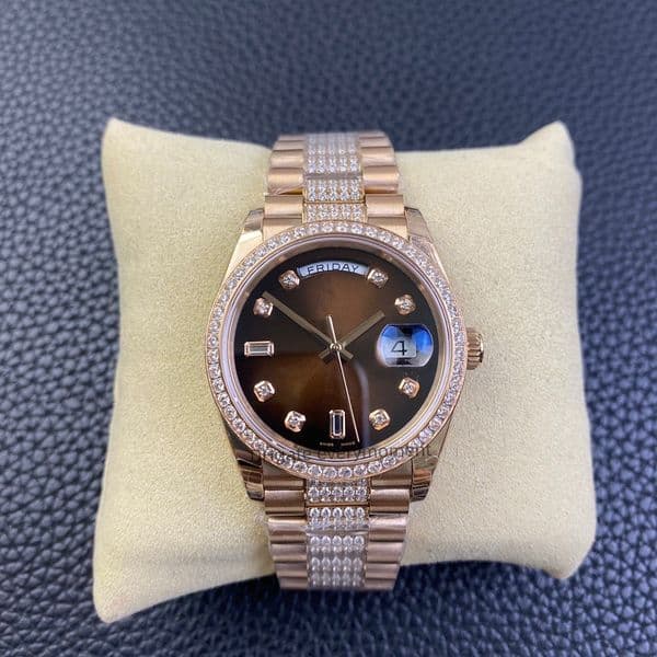 EW factory super quality men's watches 128235 36MM automatic mechanical watch rose gold 3255 movement DAY-DATE night light diving Wristwatches with box