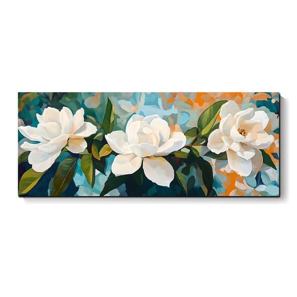 Newest Home Wall Flower Canvas Art HandPainted Gardenia Garden Blooms Flower Oil Painting Canvas Reproduction Wall Art Modern Home Decoration