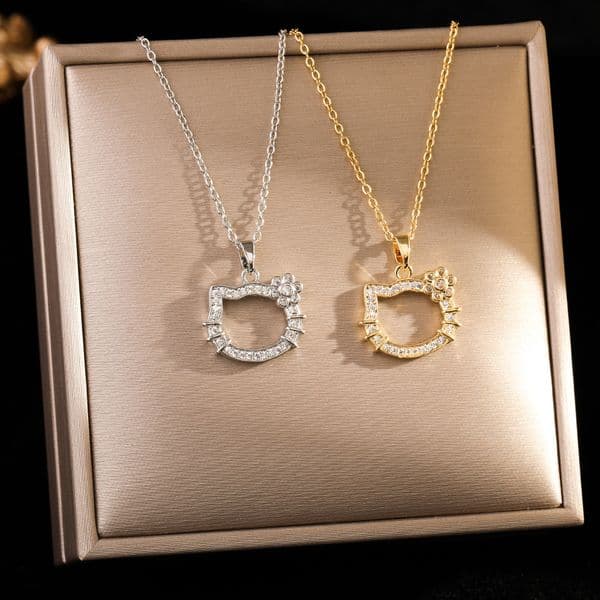 Titanium Steel Necklace for Women, Light Niche, Dia-Encrusted, Cute, Student, Best Friend, Valentine's Day, Birthday Gift