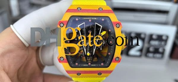 Super clone RAAAAA Carbon Men's Designer Watches designer hollow fiber watch tourbillon Coloured m27 transparent lightweight Luxury Watch 9667