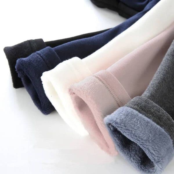 2023 Girls' Pants, Children's Winter Thickened Trousers, Warm Elastic Pink Navy Blue Leggings, Boys' Feet Pants ddmyshoesvip