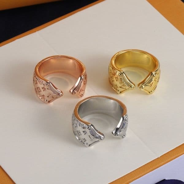Luxury Women's Rings Classic Print Open Rings High Quality Wedding and Party Jewelry Holiday Gifts