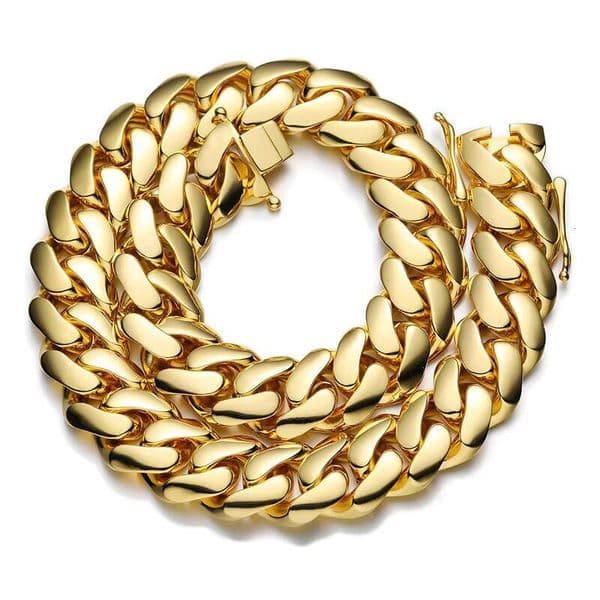 2025Hip Hop Jewelry 20mm Luxury 10K 18K Gold Plated Custom Solid Cuban Miami Cuban Link Chain Necklace for Men