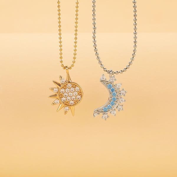 Moon and Sun Dia-Encrusted Pendant Bracelet Ins Popular Fashion Accessories Elegant Women's Internet Celebrity Jewelry