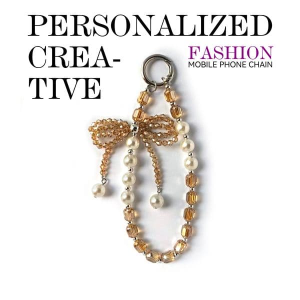Pearl Crystal Creative Bow Phone Strap Stylish pairing, creative combination Multiple colors available Anti-loss design, easy to grab