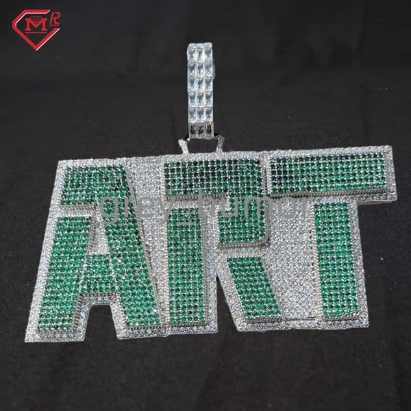 Custom Letter Mossanite Pendant Men Vvs Iced Out Diamond 925 Silver Hiphop Moissanite Pendant