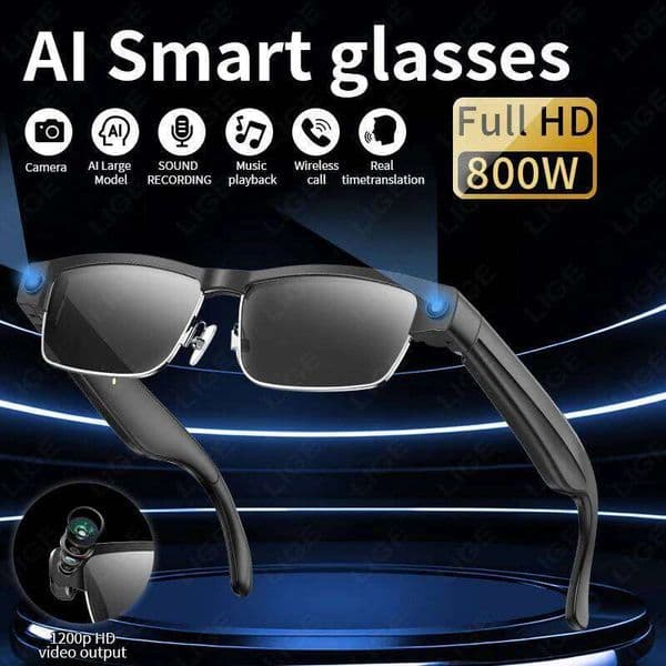 800W HD Camera AI Smart Sunglasses MIC Noise Reduction Music Call Bluetooth Translation Glasses For Android Ios