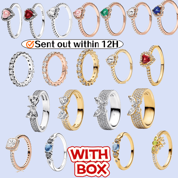 rings designer for women heart bow 925 silver full rose gold square diamond ring Valentine's Day Women's Birthday Gift