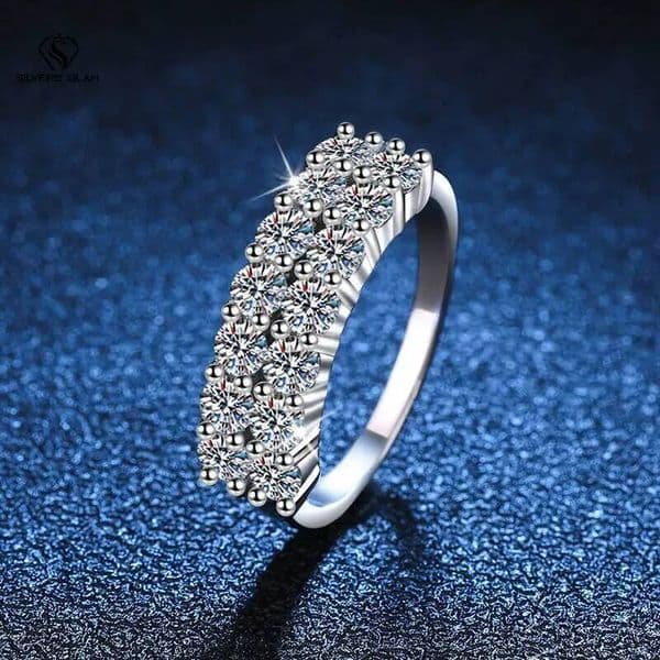 Silver ring 1.4ct Moissanite Ring For Women Sterling Silver Wedding Engagement ring designer rings for woman