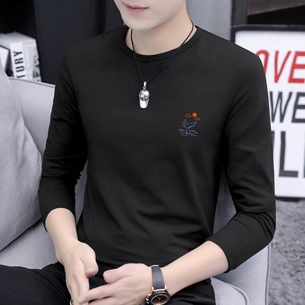 Autumn Men's Long Sleeve T-shirt Round Neck Designer Shirt Base Polo Designer Hoodie Shirt Trendy Winter Men's Inner Wear Autumn Top Printed