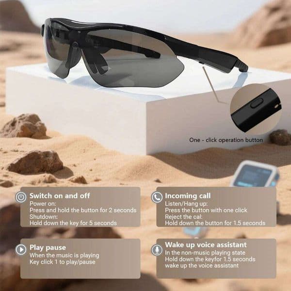 Qy-Pro3 Smart With Camera Recording AI Photo Sports Spectacles Recognitionbluetoothtranslation Voice Assistant Glasses