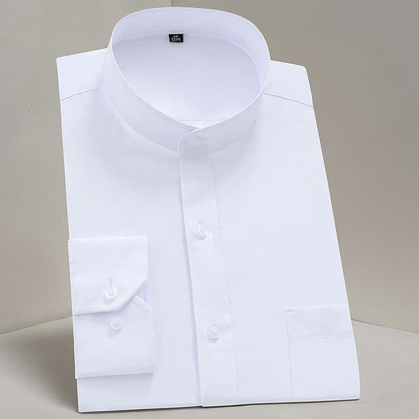 Chinese Stand Collar Shirt Men Designer Shirt Long Sleeve Business Formal Non-iron Men's Shirt Designer Hoodie Polo Thin Zhongshan Style High-end Men's Clothing
