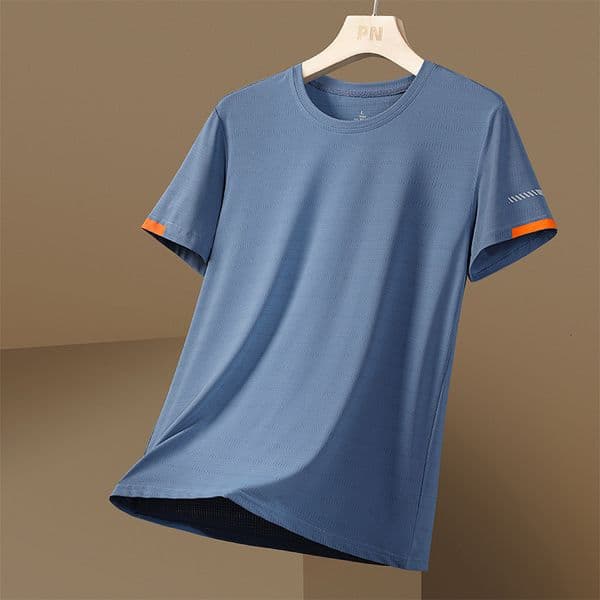 Hot-selling Ice Silk T-shirt For Designer Hoodie Men Spring And Summer New Quick-dry Designer Shirt Loose Solid Color Round Polo Neck Casual T-shirt Trend