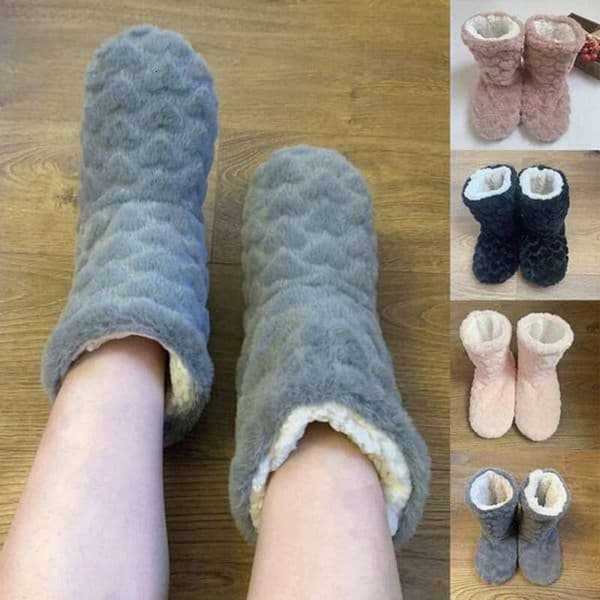 Women Shoes Winter Couple Floor Socks Adult Non-Slip Thickening Veet Indoor Dance High-Tube Slippers ddmypanda