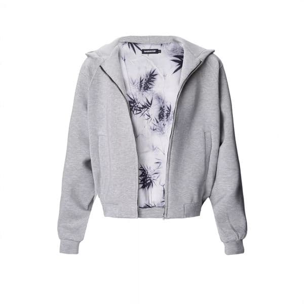 Ink Designer Hoodie Painting Style Inner Zipper Hooded Sweatshirt Cardigan Unisex Cleanfit Floral Designer Shirt Gray Loose Heavyweight Air Layer