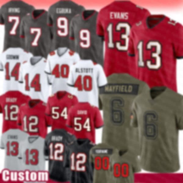 Evans Baker Mayfield Football Jerseys Bucky Irving Emeka Egbuka Chris Godwin Mike Alstott Tom Brady Lavonte David Tristan Wirfs Vita Vea Derrick Brooks