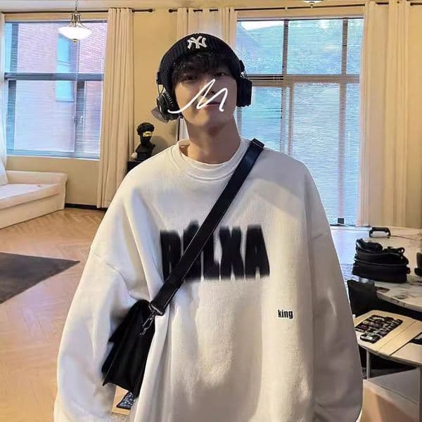 Round Neck Sweatshirt Designer Shirt Men Hoodless Trendy Ins American Style Autumn Clothes Oversize High Street Designer Hoodie Niche Trendy Spring Autumn Jacket