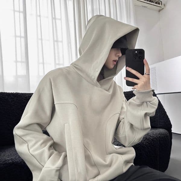 Men's Sweatshirt Trendy New Autumn Designer Shirt Winter American High Street Design Niche Designer Hoodie Heavyweight Buttoned Hooded Jacket