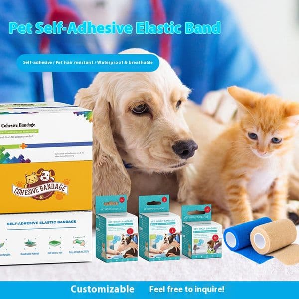 Solid color non-woven fabric pet self-adhesive stretch band with elastic outdoor protection against dirt and rain wholesale protection