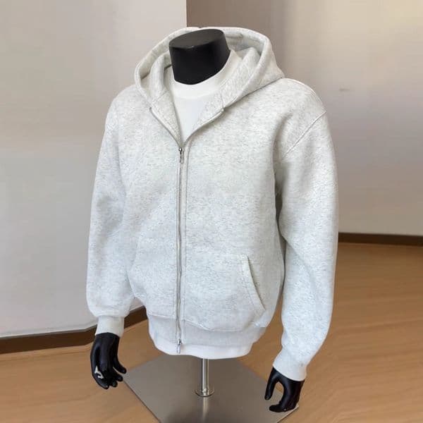2025 Designer Shirt New White And Gray Cardigan Sweatshirt For Men Autumn Cleanfit Designer Hoodie Double-zip Jacket American Style Hoodie