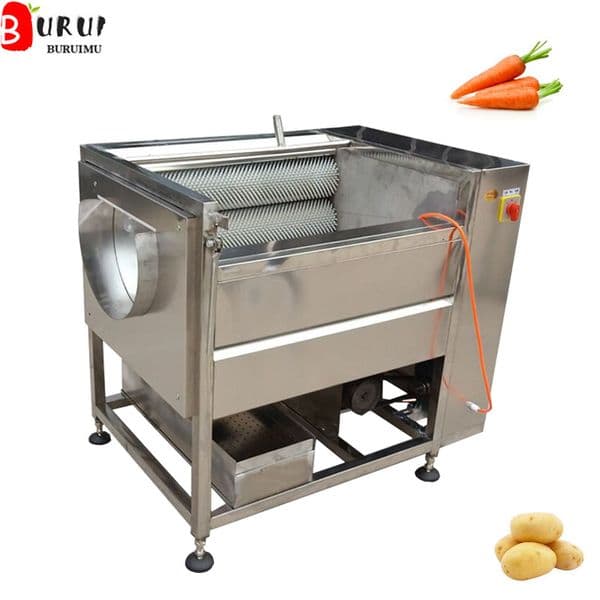 High Efficiency Stainless Steel Fruit and Vegetable Potatoes Washer Cleaning Peeling Machine