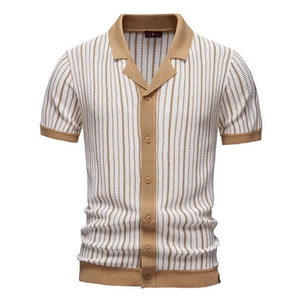 2025 Designer Hoodie Summer New European And American Men's Short Sleeve Knitted Polo Striped Fashion Polo Shirt Designer Shirt For Men