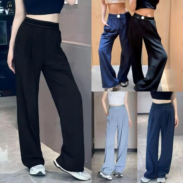 High waisted women's straight yoga pants with hip lifting design, comfortable sports pants