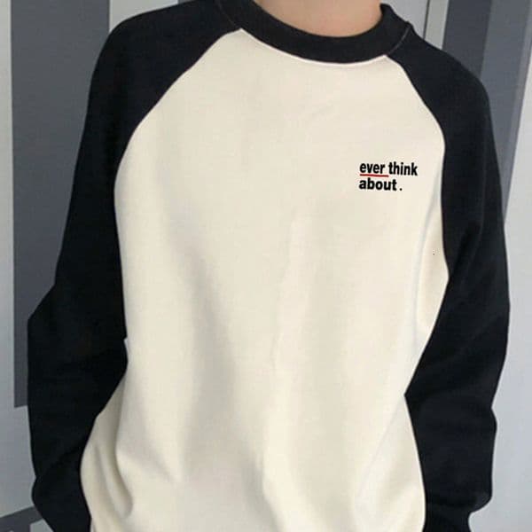 Raglan Color-block Long Sleeve T-shirt For Designer Hoodie Men Spring And Autumn Ins Designer Shirt Hong Kong Style Trendy Brand Loose Fit Base Layer Sweatshirt Top