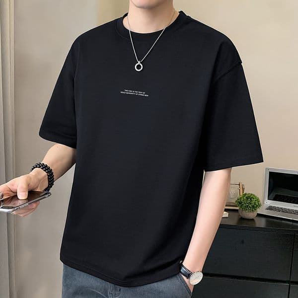 Mercerized Cotton Short Sleeve T-shirt For Men Summer Designer Hoodie Thin 2025 New Trendy Round Neck Half Sleeve Heavyweight Men's Designer Shirt T-shirt Top