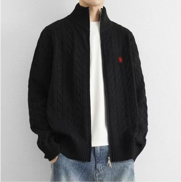 Designer Sweater new Luxury Loose Brand Knit Zipper cardigan men coat Classic Polo Collar Horse Embroidered men Sweaters Fashion Winter men Jacket