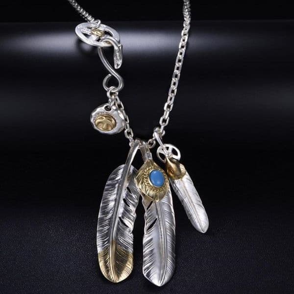 Pendant Necklaces Pendant Necklaces SO Taijiao Chain Set Takahashi Goro Style Feather Necklace Women39s Men39s Sweater Pendants For Jewelry AA