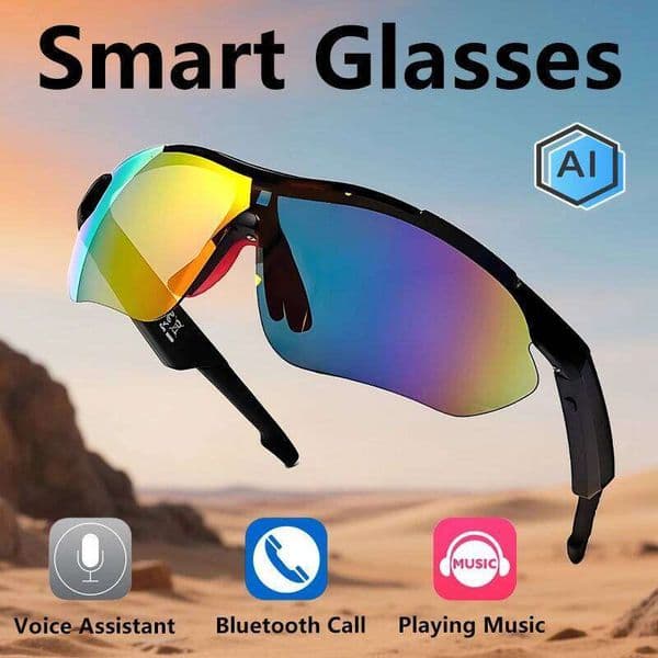 LIGE 2025 New Sunglasses Goggles Cycling Running Sports Smart Glasses Protective Eyewear Bluetooth Call Play Music