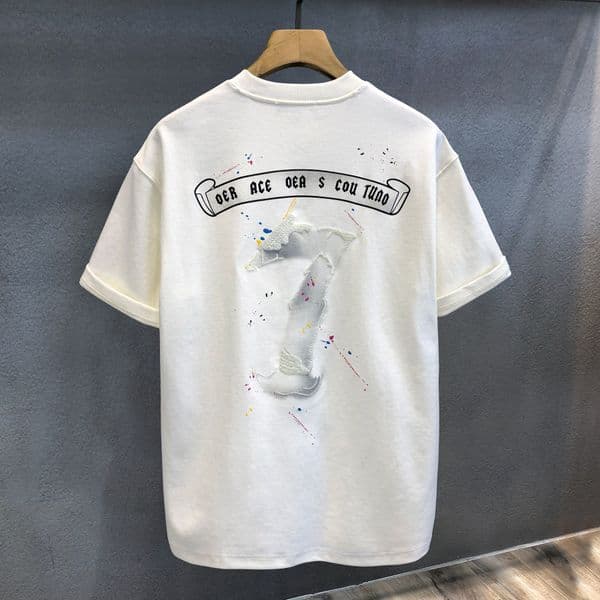 Maidun Road High-end Personality Ink Splash Embroidery Trendy Brand Designer Shirt Short Sleeve T-shirt Men's 2025 Summer Loose Designer Hoodie American Style Tee