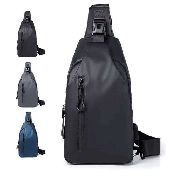 Fashionable And Trendy Solid Color Men Minimalist Chest Outdoor Casual Fashion One Shoulder Crossbody Bag