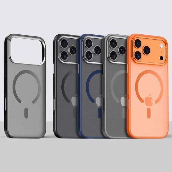 Alloy Lens Frame Matte Magsafe Case For iPhone 17 Air 17Pro Max Translucent Hybrid Magnetic Shockproof Hard Cover