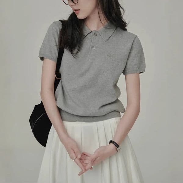 Classic 2.0 2025 Knitted Intellectual Artistic Summer Retro Short Sleeve Designer Hoodie Designer Shirt Polo Shirt Macaron Color Cotton